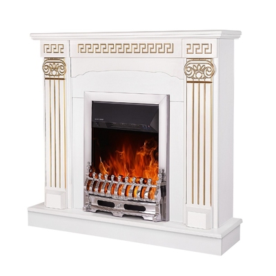 Electric fireplace Calisto & Galileo silver, 1020x1100x300 mm, 2000W, Thermostat, 5 flame brightness levels, Timer