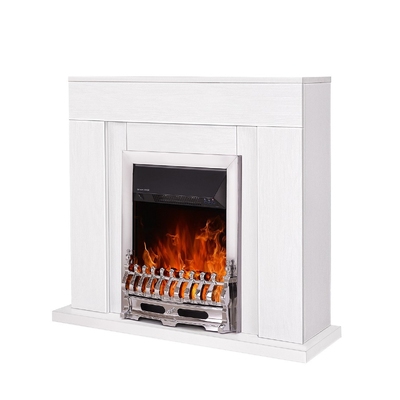 Electric fireplace Agnes & Galileo silver, 850x950x300 mm, 2000W, Thermostat, 5 flame brightness levels, Timer