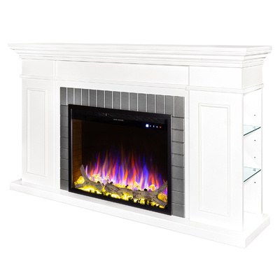 Electric fireplace Safina & Tomas maxi, 900x1700x300 mm, 1500W, 50 color combinations, Thermostat, Logs and crystals