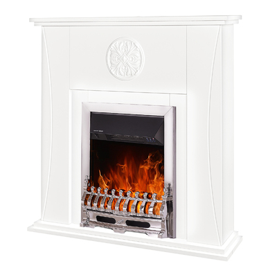 Electric fireplace Benedict & Galileo silver, 1020x1000x240 mm, 2000W, Thermostat, 5 flame brightness levels, Timer