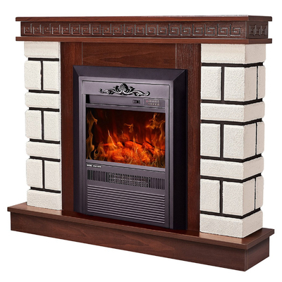 Electric fireplace Nazary mini & Cristina, 874x1080x245 mm, 2000W, 2 heating levels, 5 flame brightness levels, Timer