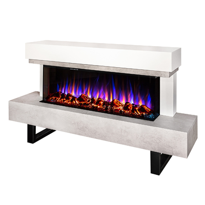 Electric fireplace Monro & Dalas, 750x1400x300 mm, 1500W, 30 color combinations, Thermostat, Logs and crystals