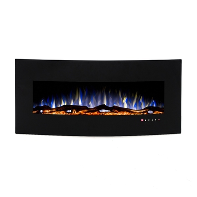 Archy wall mounted electric fireplace, 550x1222x157 mm, 1500W, 3 flame colors, Thermostat, 5 flame brightness levels