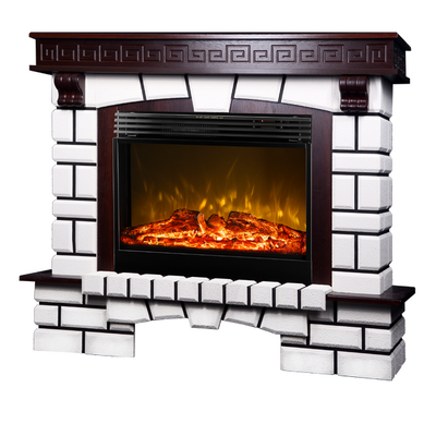 Electric fireplace Nazary & Mirabella, 1136x1328x375 mm, 1950W, Crackling sounds, 5 flame brightness levels, Timer