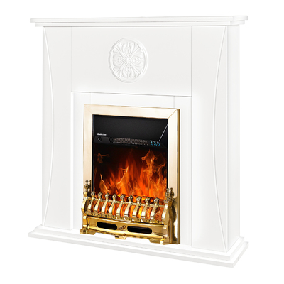 Electric fireplace Benedict & Galileo gold, 1020x1000x240 mm, 2000W, Thermostat, 5 flame brightness levels, Timer