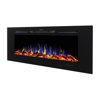 Șemineu electric de perete-incorporabil Heracles, 544x1824x140 mm, 1500W, 3 culori ale flăcărilor, 5 niveluri ale intensității flăcărilor, Bușteni