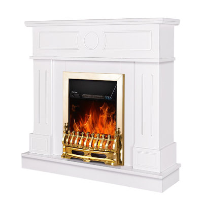 Electric fireplace Ambasador & Galileo gold, 1000x1048x300 mm, 2000W, Thermostat, 5 flame brightness levels, Timer