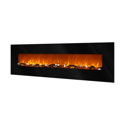 Șemineu electric de perete Elit, 550x1824x140 mm, 1500W, 2 trepte de încălzire, 5 niveluri ale intensității flăcărilor, Timer