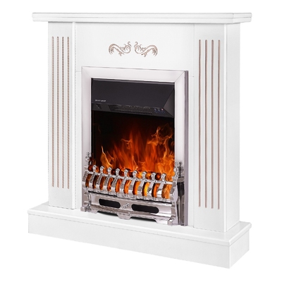 Electric fireplace Smile & Galileo silver, 905x940x265 mm, 2000W, Thermostat, 5 flame brightness levels, Timer