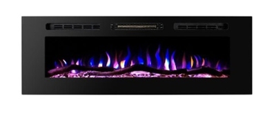 Șemineu electric de perete-incorporabil Amadeo 36, 465x914x121 mm, 1500W, peste 100 de combinații de culori, Termostat, Bușteni și cristale