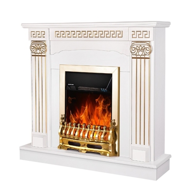 Electric fireplace Calisto & Galileo gold, 1020x1100x300 mm, 2000W, Thermostat, 5 flame brightness levels, Timer