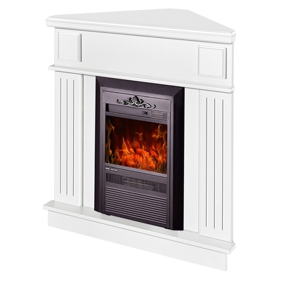 Corner electric fireplace Marina & Cristina, 1000x1000x500 mm, 2000W, 2 heating levels, 5 flame brightness levels, Timer