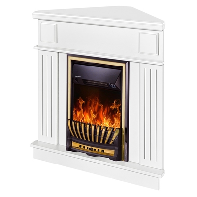 Corner electric fireplace Marina & Meridian, 1000x1000x500 mm, 2000W, Thermostat, 5 flame brightness levels, Timer
